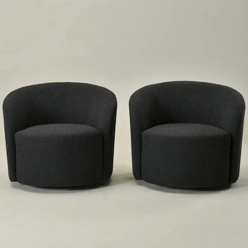 Set of 2 KINWELL 34-Inch Wide Upholstered Swivel Barrel Chairs - image 26