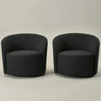 Set of 2 KINWELL 34-Inch Wide Upholstered Swivel Barrel Chairs - image 26
