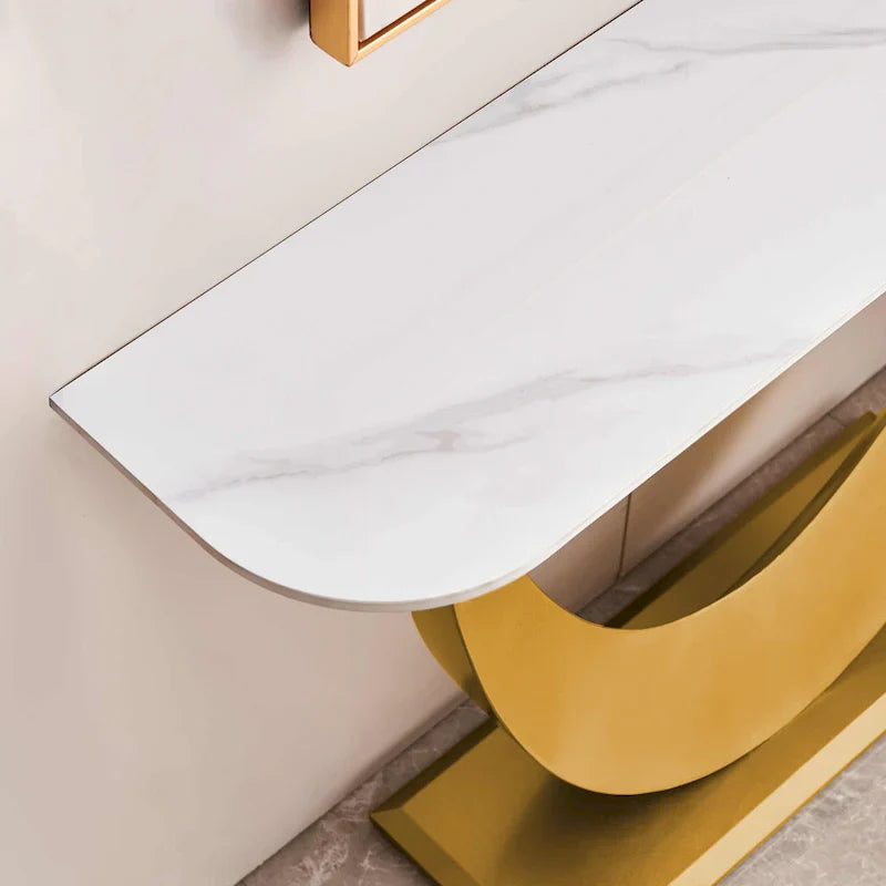 Contemporary Console Table with Elegant Design, Metal Frame, and Adjustable Foot Pads for Entryway - image 11