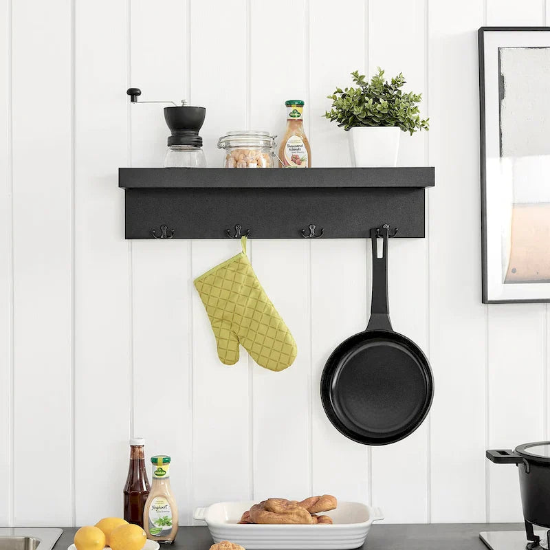 Danya B. Wall-Mounted Coat Rack with Decorative Ledge Shelf and Hooks for Entryway - image 7