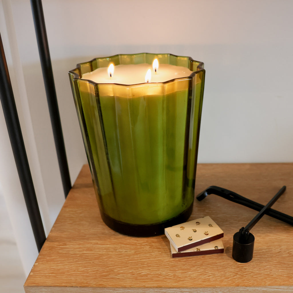 Sand + Fog 57 oz. Scalloped Candle with Rubber Wood Lid - image 5
