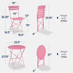 Best Choice Products 3-Piece Small Bistro Set, Folding Patio Furniture Set of 2 Chairs and Table - Black - image 110
