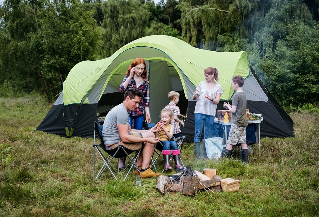 UNP Camping Tent 10-Person-Family Tents, Parties, Music Festival Tent, Big, Easy Up, 5 Large Mesh Windows, Double Layer, 2 Room, Waterproof, Weather Resistant, 18ft x 9ft x78in - image 23