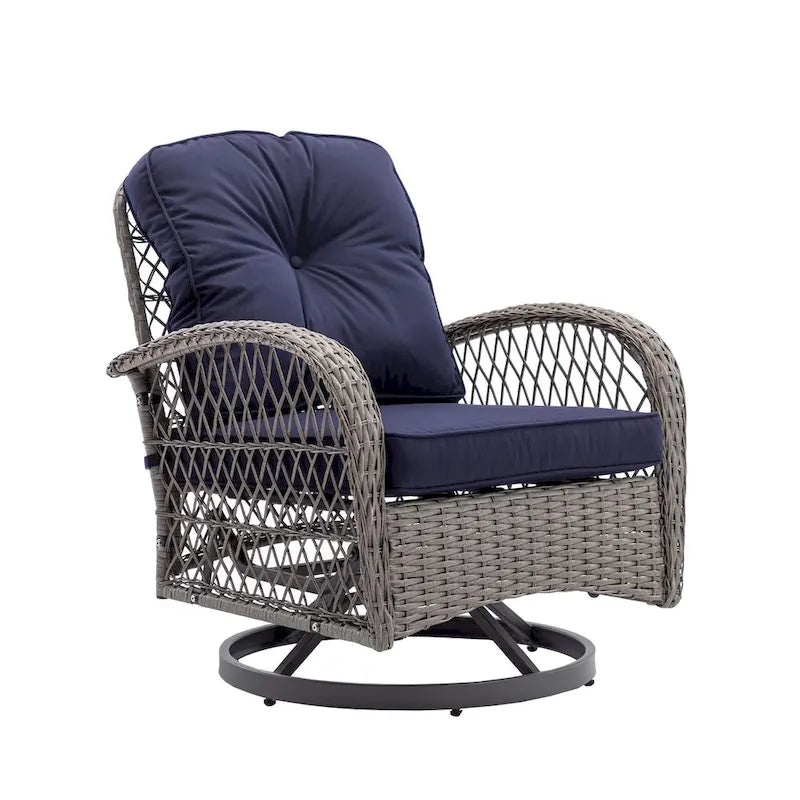 3 Pieces Outdoor Swivel Rocker Patio Chairs, 360 Degree Rocking Patio Conversation Set - image 27