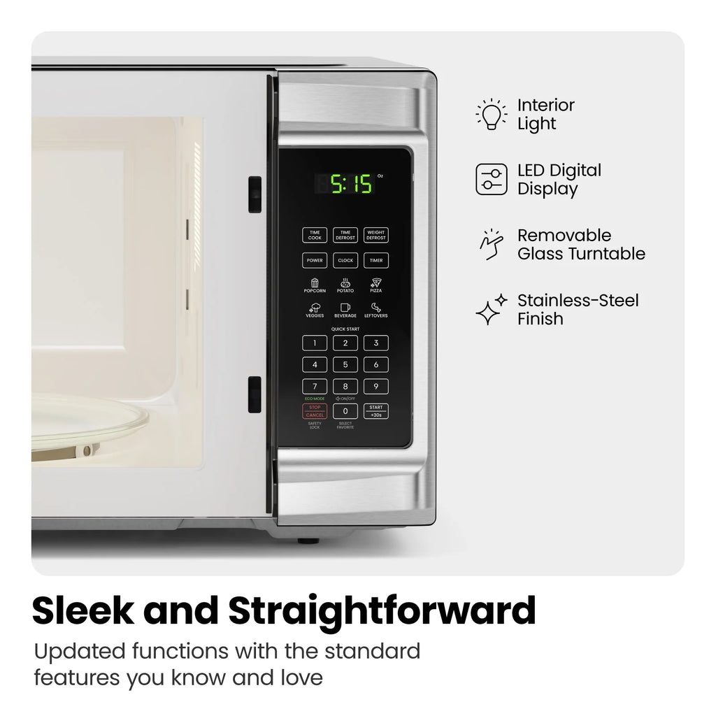 Chefman 0.9 cu ft Countertop Microwave Oven, 900 Watts - Stainless Steel - image 26