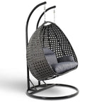 LeisureMod 2 Person Hanging Egg Chair with Stand - Outdoor/Indoor Rattan Wicker Patio Swing Hammock Lounger with Cushions - image 23