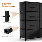 8-Drawer Tall Fabric Dresser with Wood Top and Sturdy Steel Frame - Stylish Bedroom Storage Solution - image 5