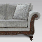 Roundhill Furniture Hernen Carved Wooden Frame Loveseat - image 3
