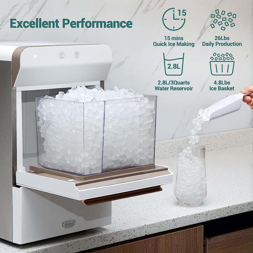 V2.0 Countertop Nugget Ice Maker / Self Cleaning Pellet Ice Maker / Open and Pour Refill / Stainless Steel Housing / - image 3