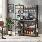 43-Inch Kitchen Bakers Rack with Microwave Stand - 5-Tier Utility Storage Shelf and 10 Hooks for Kitchen and Living Room - image 22