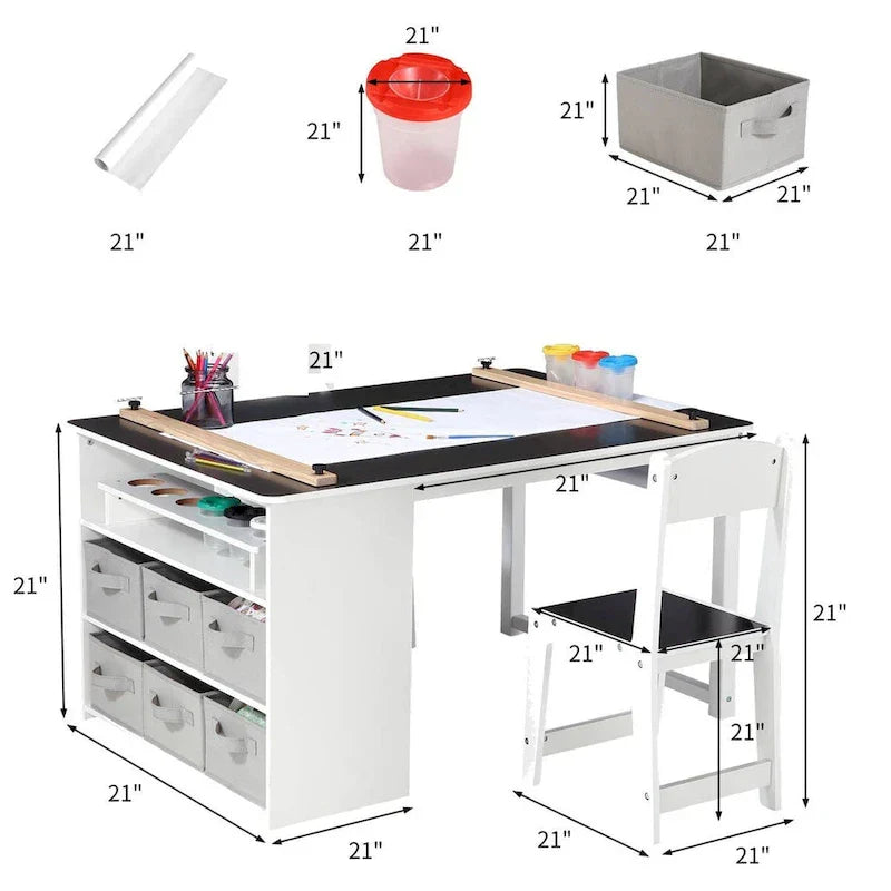 Children's Art Table and Drawing Desk with Ample Storage - image 3