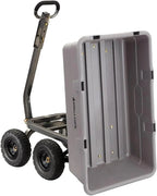 Heavy Duty Poly Utility Dump Wagon Garden Cart w/Pneumatic Tires, 6 Cu Ft - 1200 lb Capacity Outdoor Wheelbarrow for Yard, Landscaping & Gardening, Lawn Tractor or ATV Towable-Gorilla Carts - image 37