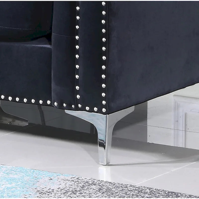 Velvet Button-Tufted Pompano Loveseat - image 21