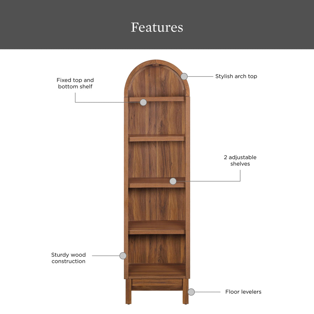 Better Homes & Gardens Juliet Narrow Arch Bookcase, Deep Green and Light Honey - image 15