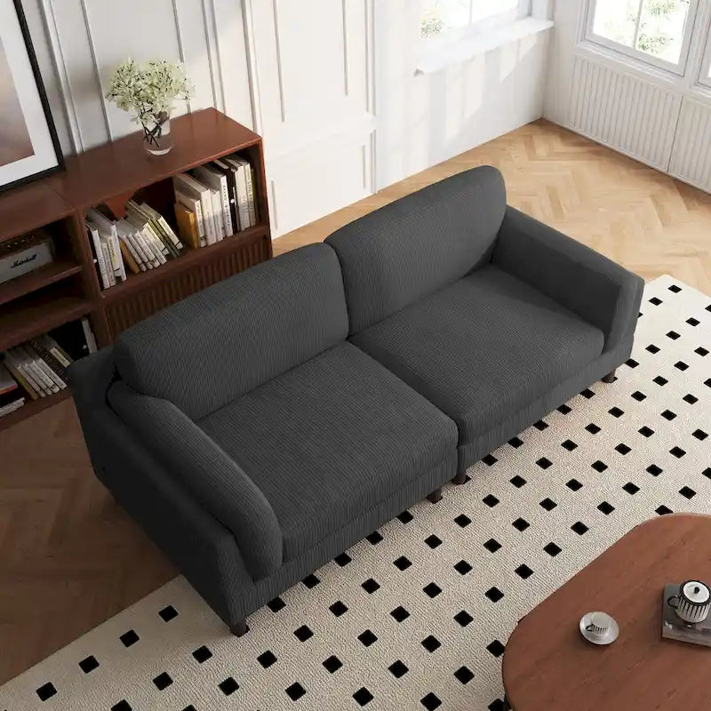 90-Inch Oversized Corduroy Sofa for Living Room with Reversible Cushions - image 18