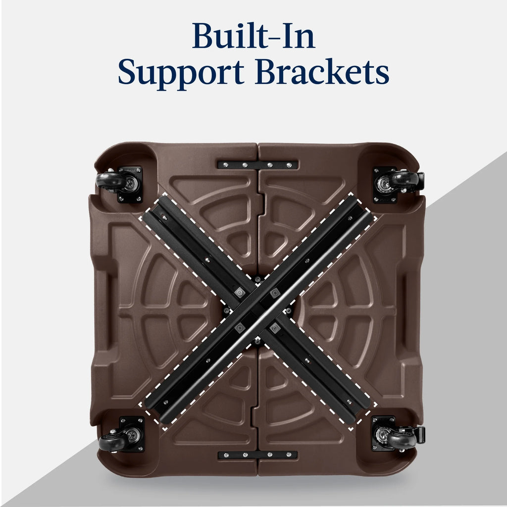 Best Choice Products Heavy-Duty Outdoor Cantilever Base Stand w/ Wheels, Locks, Fillable 330lb Capacity - Black - image 30