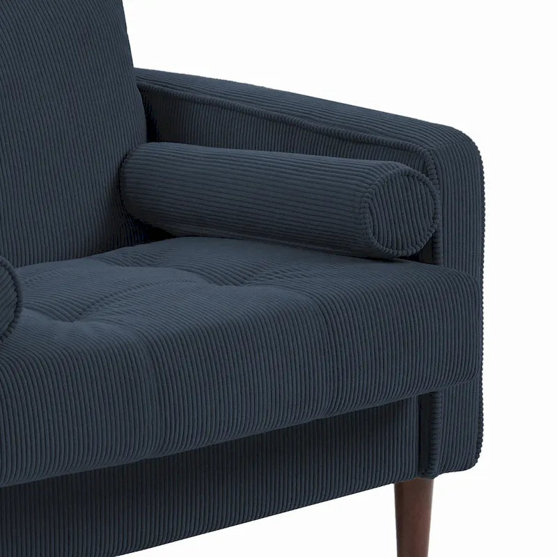 Set of 2 Modern Wide Armchairs in Corduroy - Accent Chairs - image 33