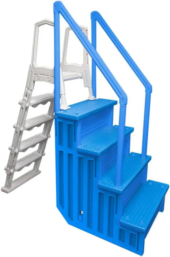 Select Anti-Slip in-Pool Steps / Gray / for Above Ground Swimming Pools / Can Mount to Decks 48" to 54" H / Safety Stairs Capacity Up to 300 lbs - image 3