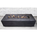 Rashid Concrete Propane Outdoor Fire Pit Table AllModern Size: 15" H x 56" W x 24" D, Finish: Charcoal - image 1