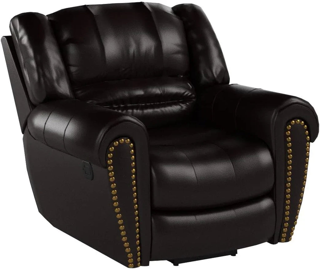 CANMOV Leather Recliner Chair, Classic and Traditional Manual Recliner Chair with Comfortable Arms and Back Single Sofa for Living Room, Nut Brown - image 27