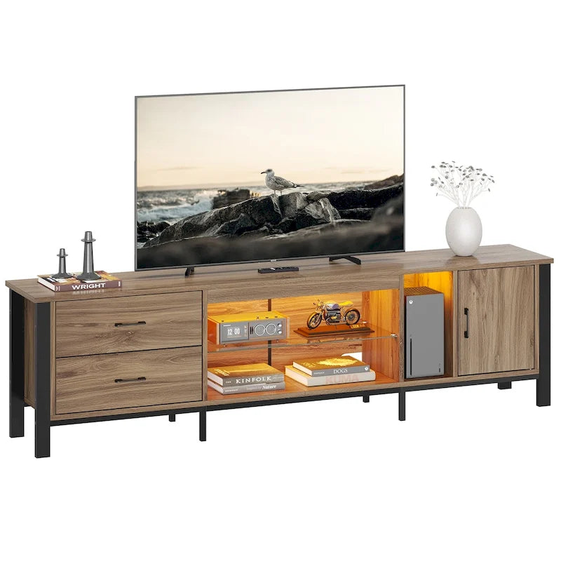 Contemporary 80-Inch TV Stand for 75/80/85 Inch TVs with 2 Drawers - image 6