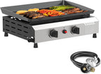 2/3/4 Burner Gas Griddle-Outdoor Propane Griddle-BTU Propane Fuelled. Portable Flat Top Gas Grill Camping Griddle Station with Side Shelves for Kitchen - image 1