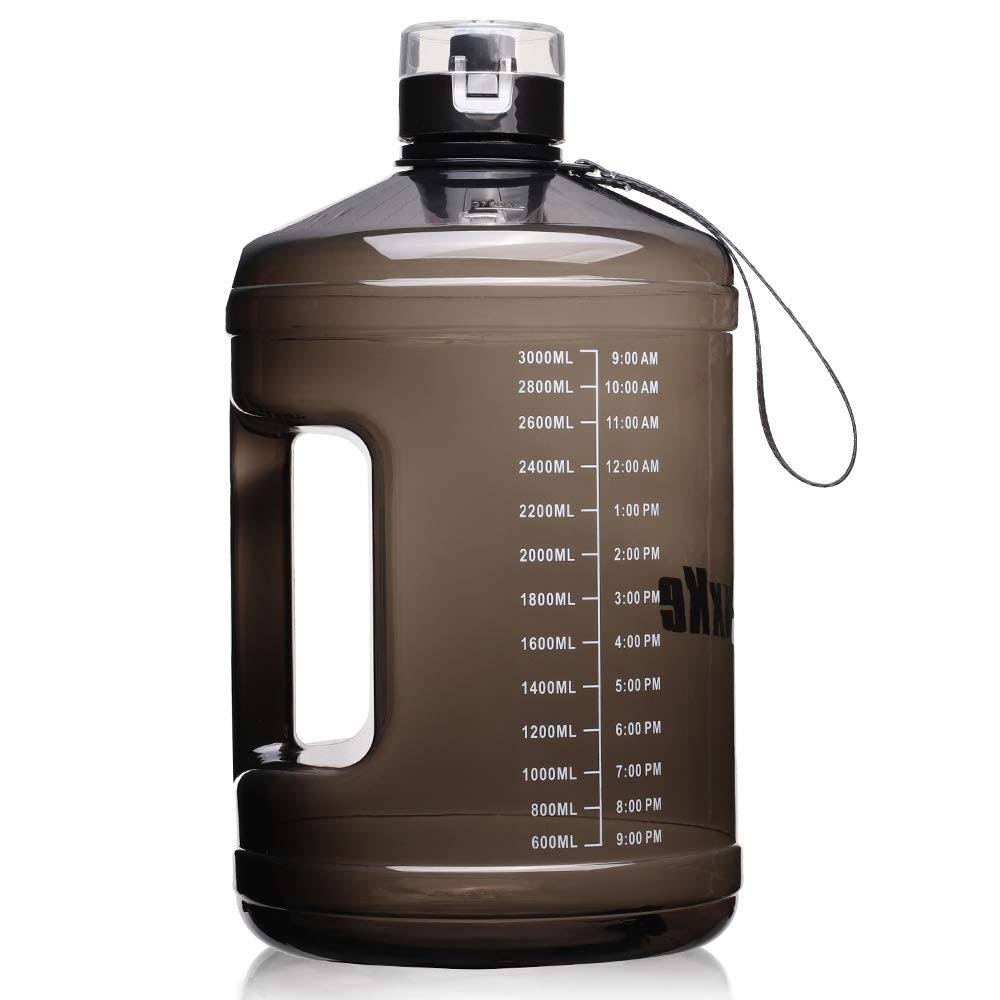 SLUXKE 1 Gallon Water Bottle Portable Water Jug Fitness Sports Daily Water Bottle with Motivational Time Marker,Leak-Proof, Wide - image 1