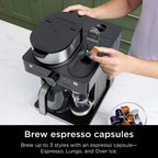 Ninja CFN601 Espresso & Coffee Barista System, 3 Espresso Brew Styles, Single-Serve Coffee & Nespresso Capsule Compatible, 12-Cup Carafe, Built-in Frother, Espresso, Cappuccino & Latte Maker - Black - image 4