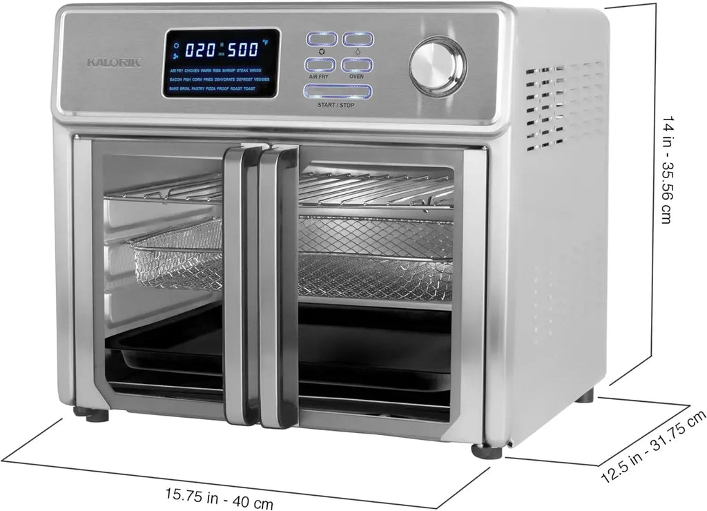 Kalorik MAXX® Digital Air Fryer Oven, 26 Quart, 10-in-1 Countertop Toaster Oven & Air Fryer Combo-21 Presets up to 500 degrees, Includes 9 Accessories & Cookbook - image 6