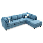 Malone 111-Inch Suede 4-Seater Sectional Sofa with Two Throw Pillows - Dimensions: 111L x 78W x 34H - image 39