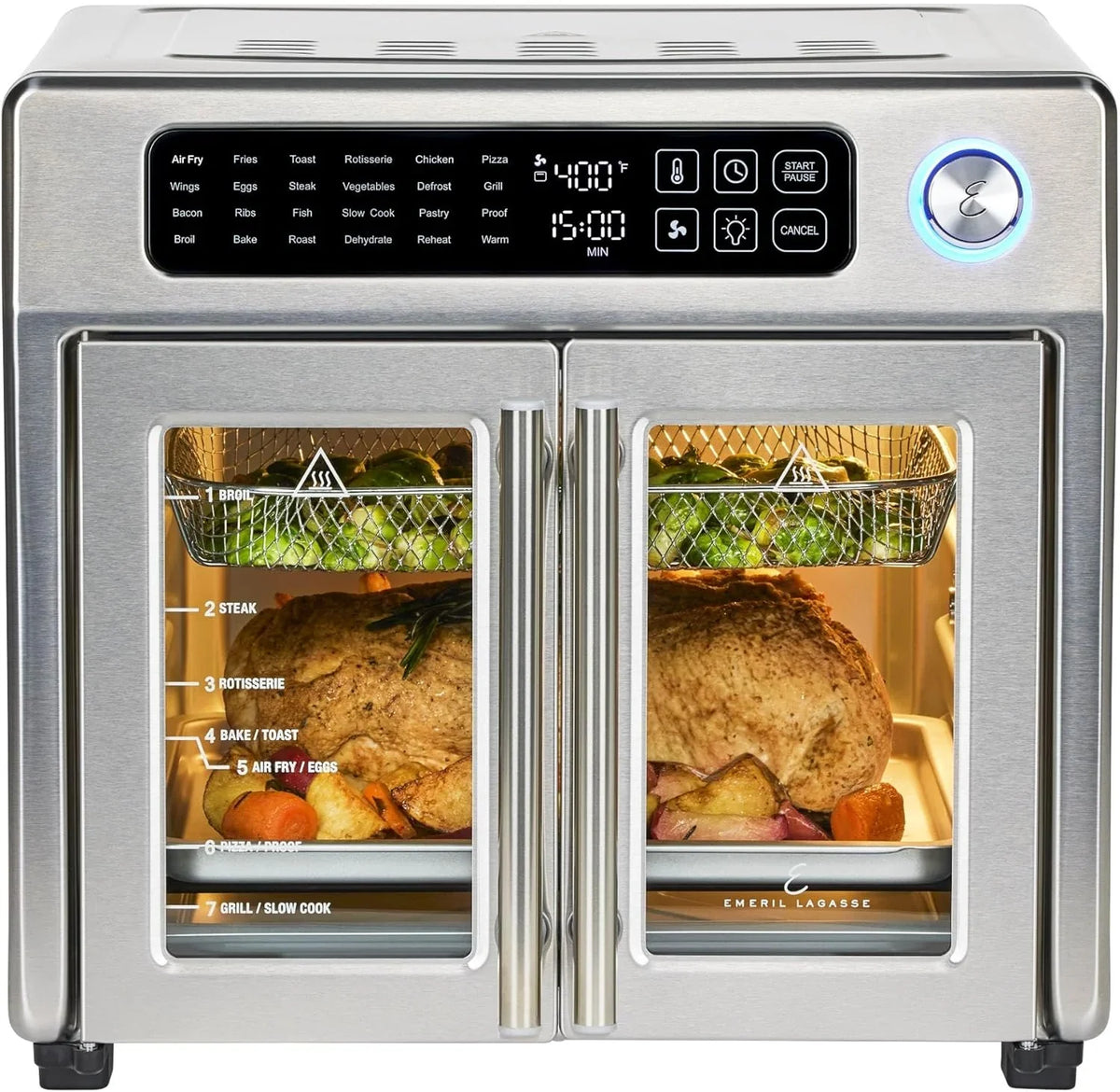 Emeril Lagasse Extra Large French Door Air Fryer Toaster Oven Combo, 24 Cooking Functions - image 1