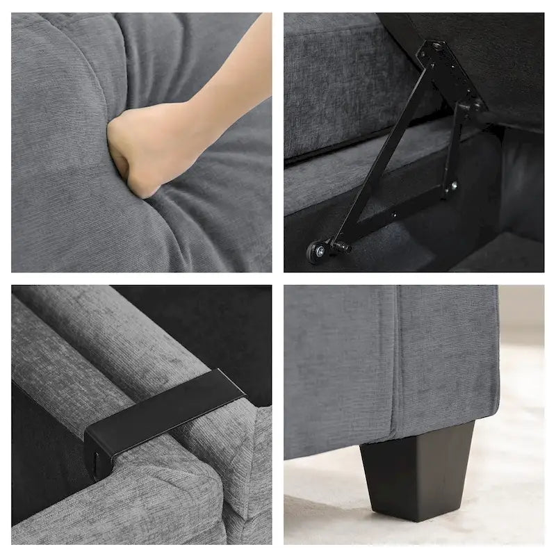 Versatile Chenille Storage Loveseat Sofa - image 26