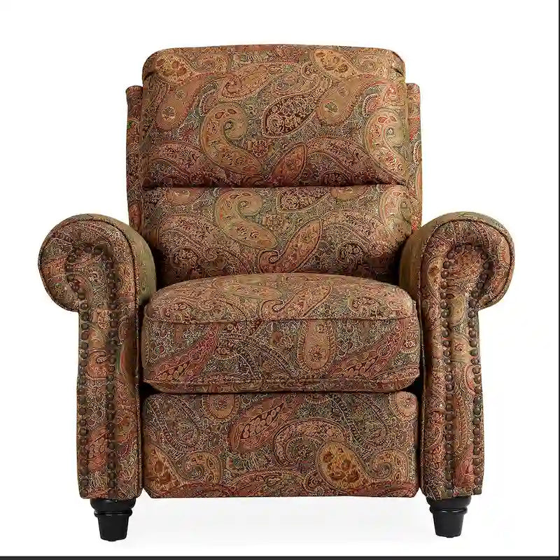 Push Back Recliner Chair with Padded Cushion and Solid Wood Legs - image 9