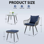 Ainfox 7 Pcs Outdoor Patio Furniture Sofa Set on Sale, Grey Rattan Grey Cushion - image 44
