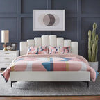 Lifestorey Modern Queen Platform Bed with Stark Velvet Upholstery - image 3