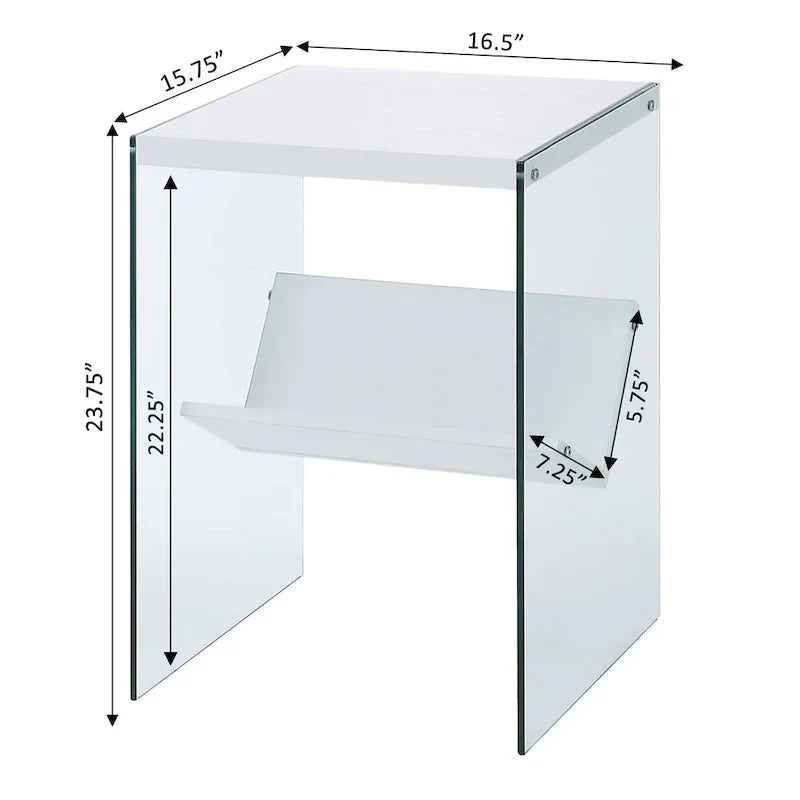 SoHo Glass End Table with Shelf by Convenience Concepts - image 19