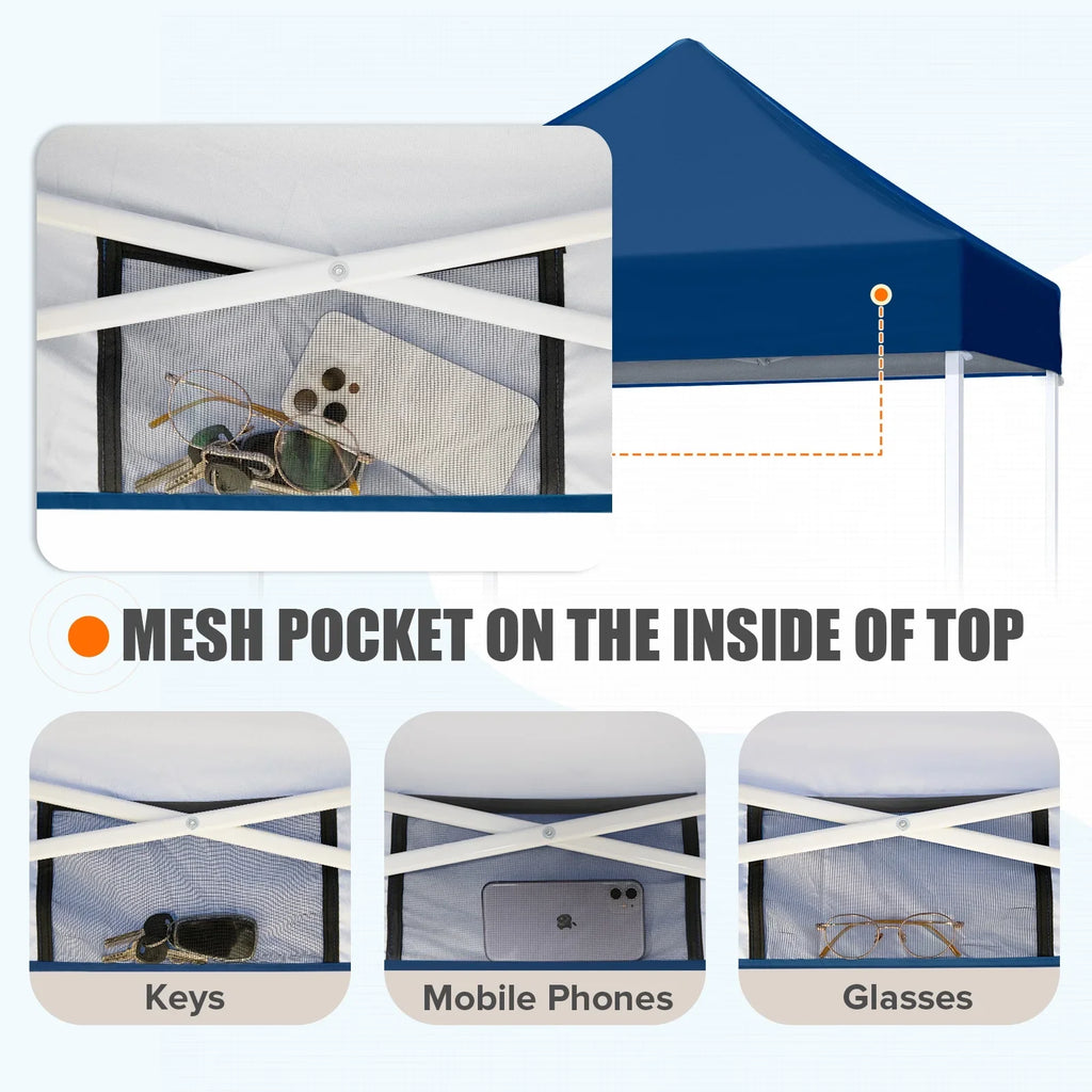 EAGLE PEAK 5x5 Pop up Canopy Tent Instant Outdoor Canopy Easy Set - up Straight Leg Folding Shelter（blue） - image 66
