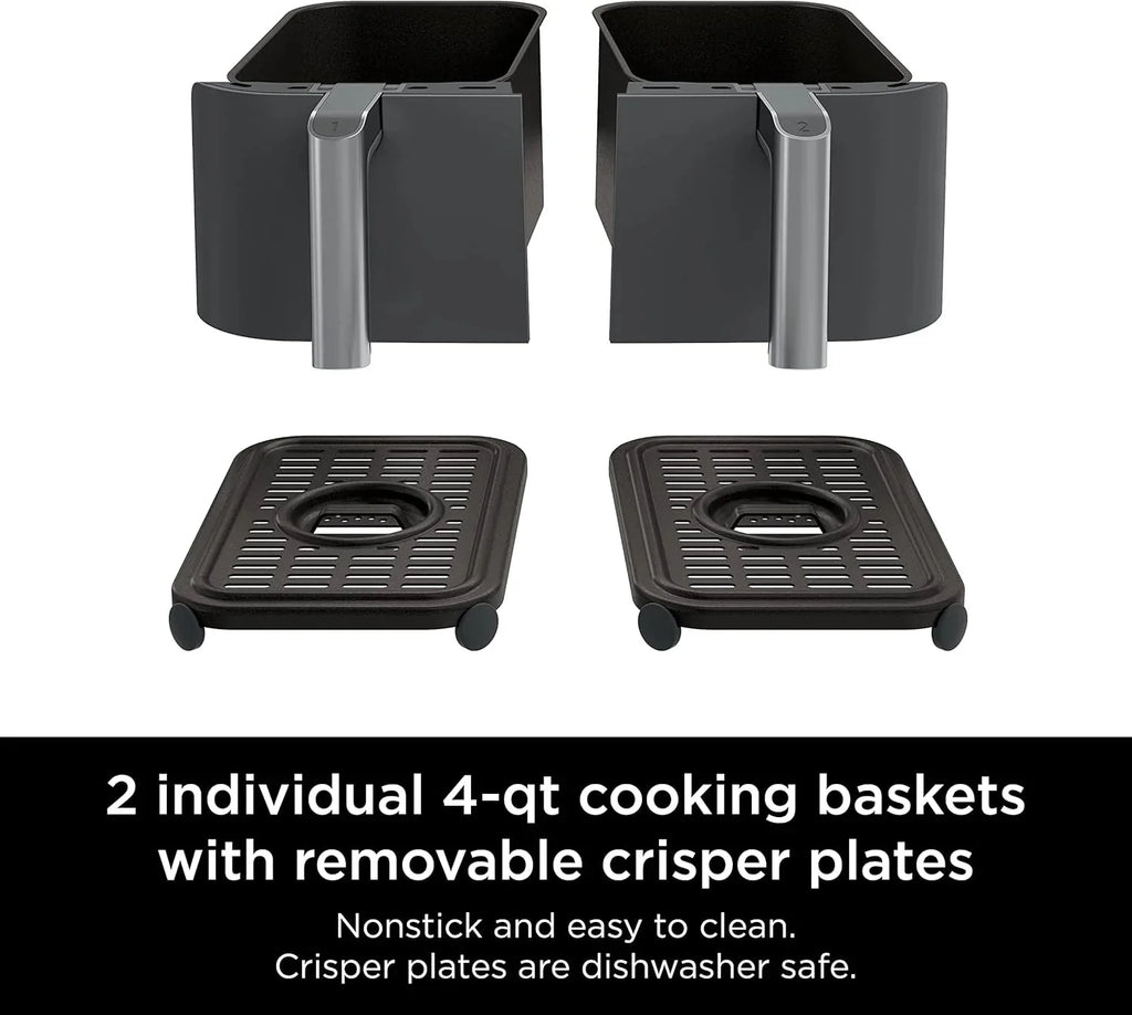 Ninja Foodi 10QT 6-in-1 DualZone Smart XL Air Fryer, 2 Independent 5QT Baskets, Smart Cook Thermometer, Match Cook, Smart Finish, Air Fry, Roast, Bake, Dehydrate, Reheat, Grey, DZ550 - image 44