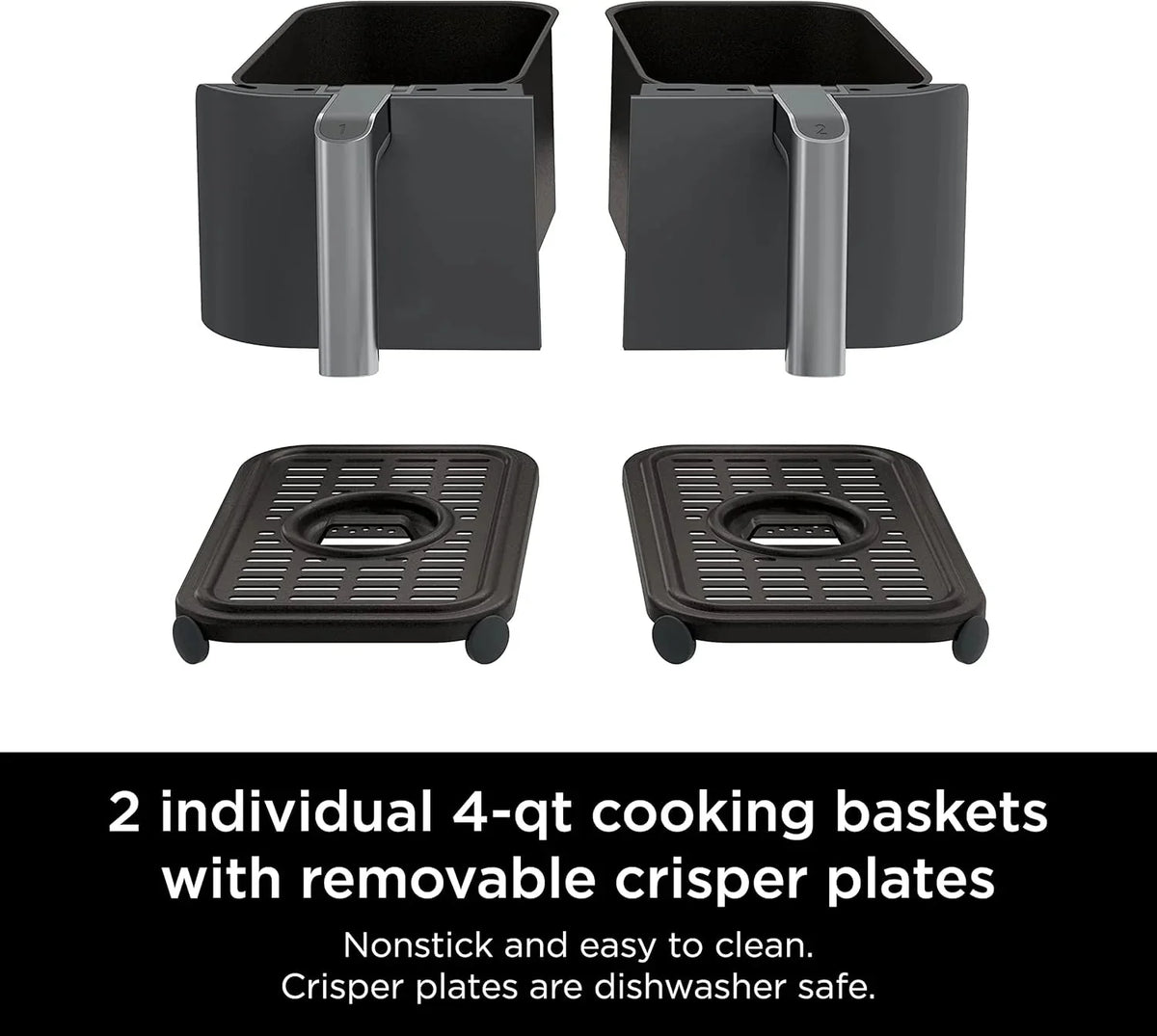 Ninja Foodi 10QT 6-in-1 DualZone Smart XL Air Fryer, 2 Independent 5QT Baskets, Smart Cook Thermometer, Match Cook, Smart Finish, Air Fry, Roast, Bake, Dehydrate, Reheat, Grey, DZ550 - image 44