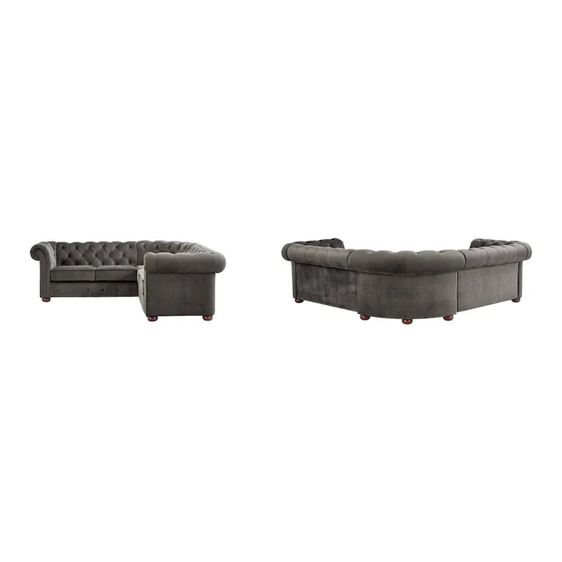 Gdansk 5-Person L-Shaped Chesterfield Sectional Sofa - image 5