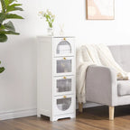 Compact Wooden Bathroom Floor Cabinet with 4 Drawers for Storage - image 8