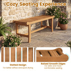 Tangkula 41.5" Patio Backless Bench with Slatted Seat - image 9