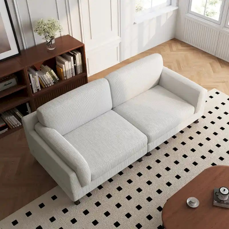 90-Inch Oversized Corduroy Sofa for Living Room with Reversible Cushions - image 25