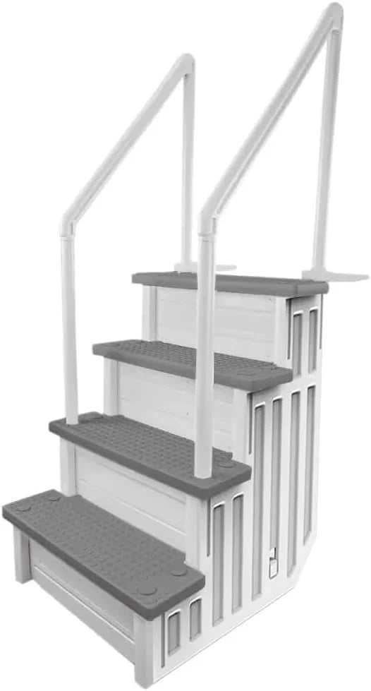 Select Anti-Slip in-Pool Steps / Gray / for Above Ground Swimming Pools / Can Mount to Decks 48" to 54" H / Safety Stairs Capacity Up to 300 lbs - image 16