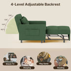 Sofa Bed Chair 3 in 1 Convertible Pullout Single Sleeper Chair Bed Spacious Multifunctional Sofa - image 27
