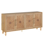 Large Floral Carved Storage Cabinet - Sideboard Buffet - image 10