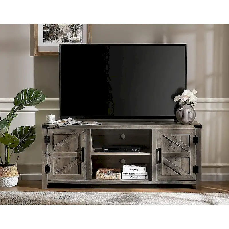 Rustic Farmhouse Barndoor TV Stand - Entertainment Center for TVs up to 70 Inches - image 33