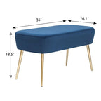 Adeco Velvet Footrest Bench with Metal Legs - Stylish Bed End Stool and Dressing Chair - image 17