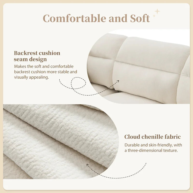 110-Inch L-Shaped 5-Seater Sectional Sofa with Removable Ottoman, Cloud Chenille Fabric, and 5 Cushions - image 8