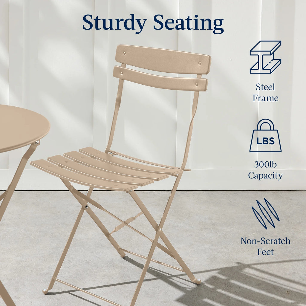 Best Choice Products 3-Piece Small Bistro Set, Folding Patio Furniture Set of 2 Chairs and Table - Black - image 170